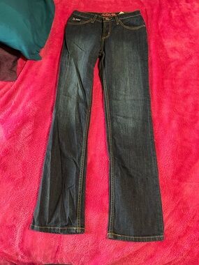 Cinch Dark Blue Wide Leg Jeans with Contrast Stitching
